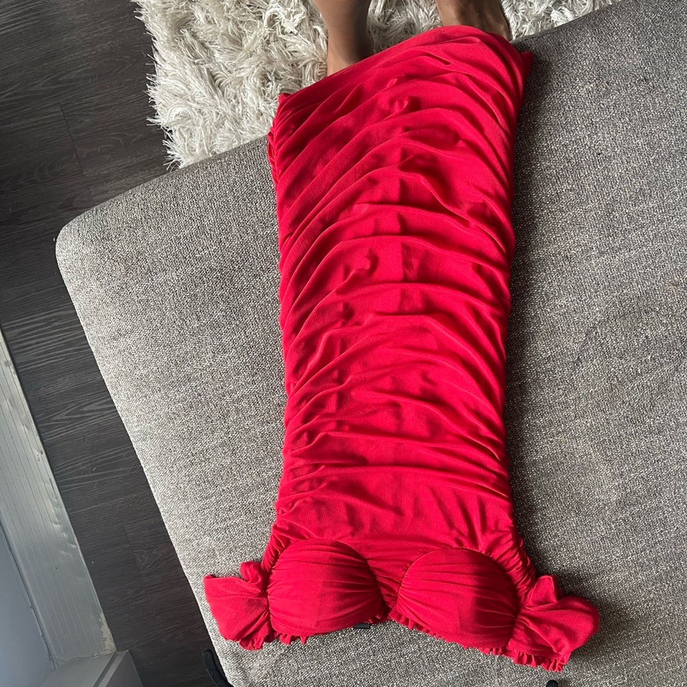 Red Ruched Dress